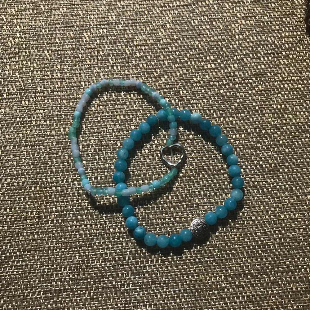 Beaded bracelet with silver accents.